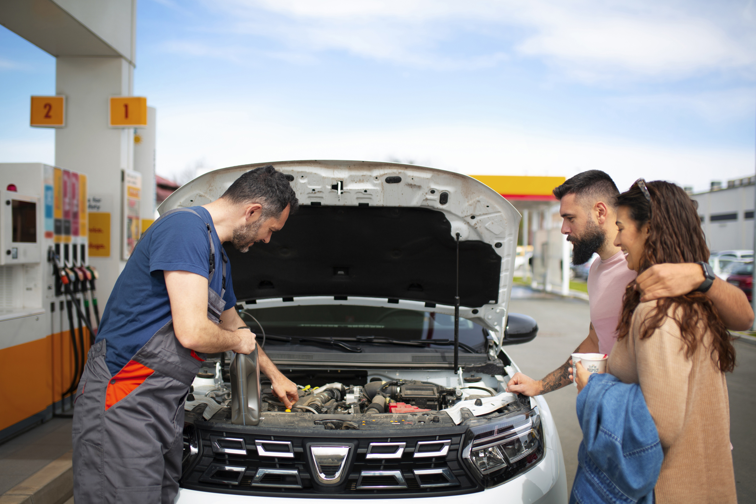 people-spending-time-gas-station